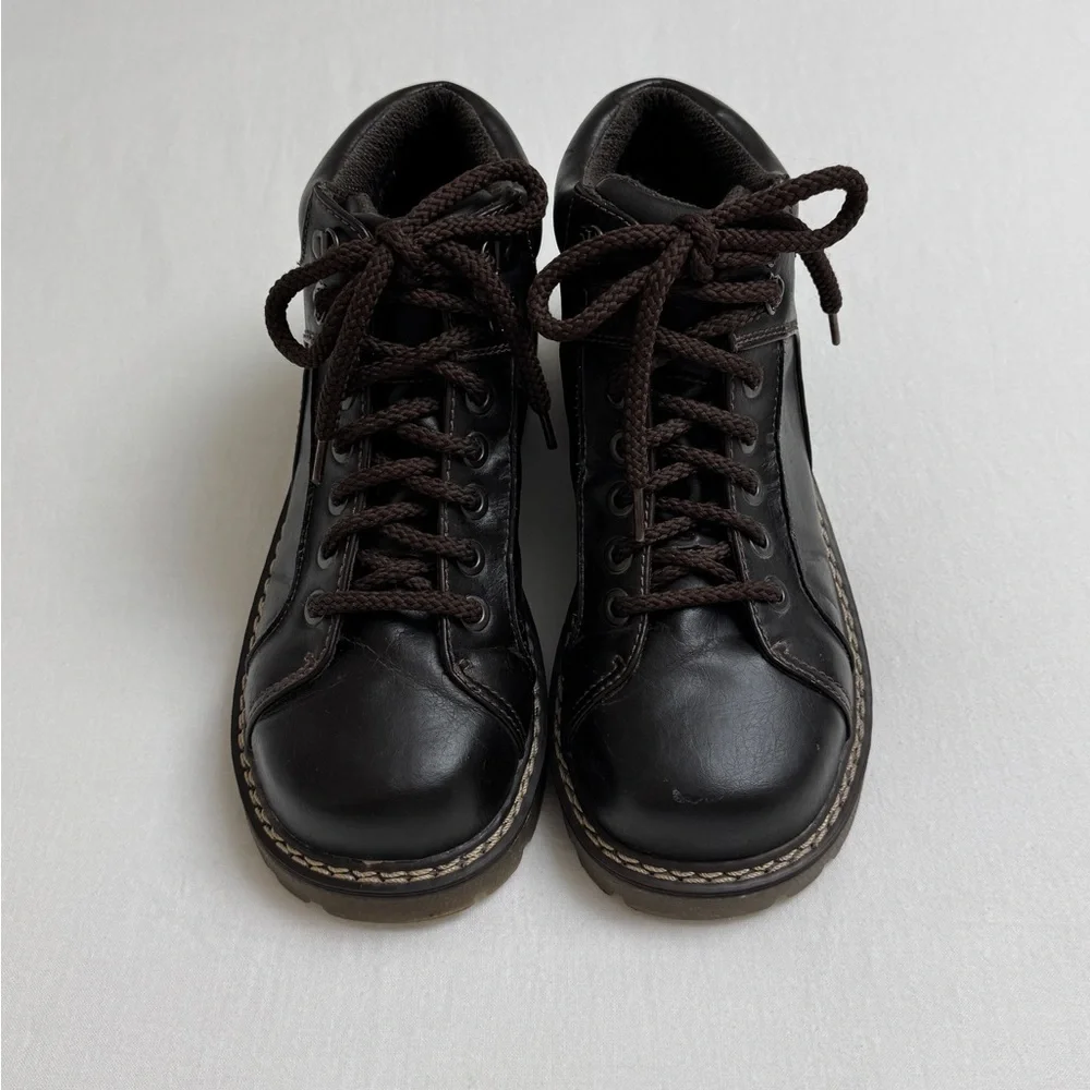 Vintage Y2K 90’s Faded Glory Brown Chunky Ankle Boots Size 10 Granola Girl Retro